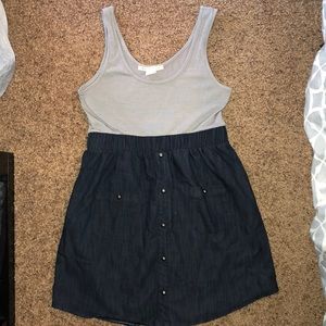Grey and Dark Denim Dress